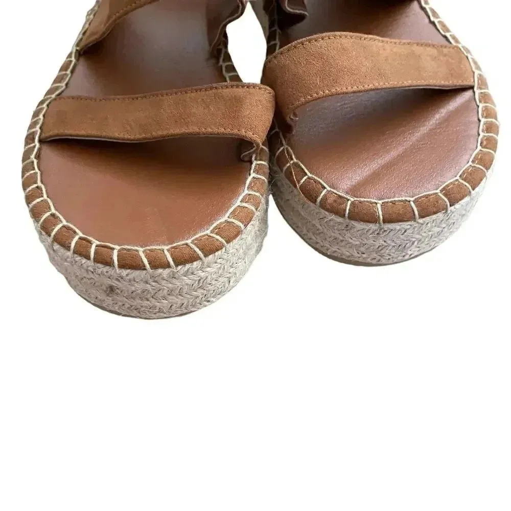 H&M Divided Platform Espadrilles Braided Trim Adjustable Straps SZ 8.5 - Image 5
