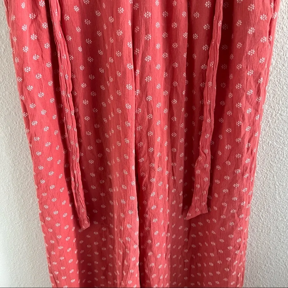 Hollister Ultra High Rise Pink Floral Print Wide Leg Crop Pants Small - Image 4
