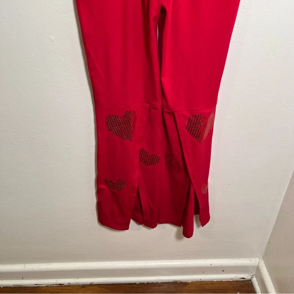Pull On Pant Red Sequin Hearts Slit Back Hem - Image 8