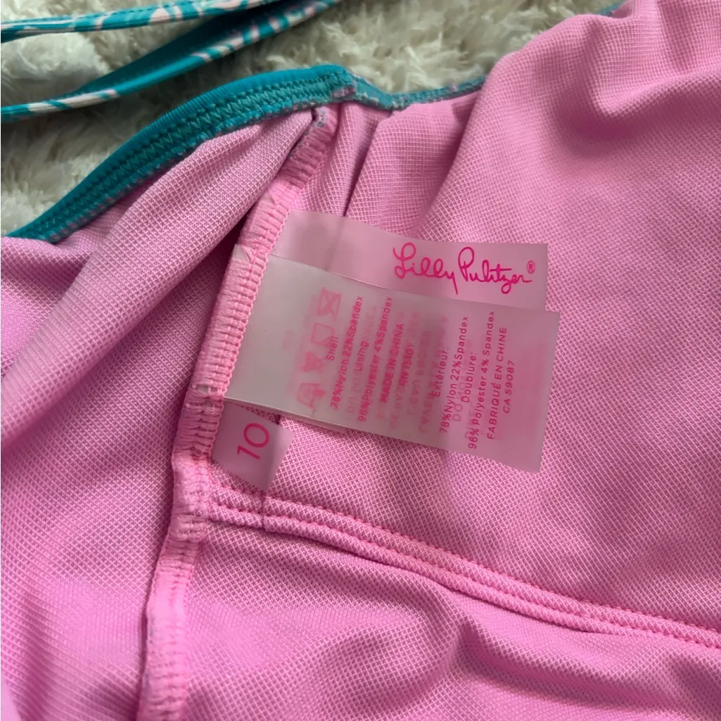 Lilly Pulitzer Shiloh One Piece Swimsuit Women Turquoise Teal Size 10 - Image 6