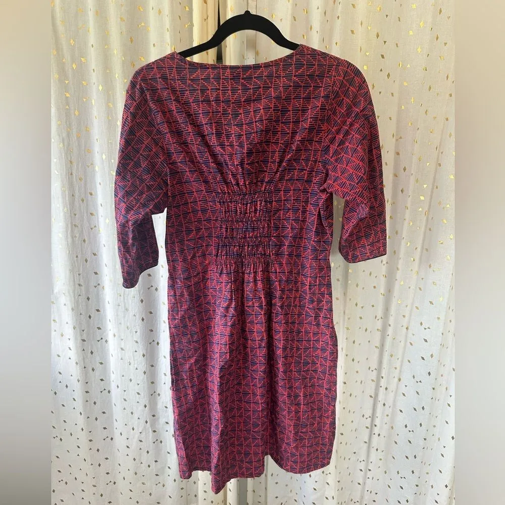 Mata Traders 100% Cotton Breathable Geometric Aztec Smocked Pull Over Dress M Size M - Image 6