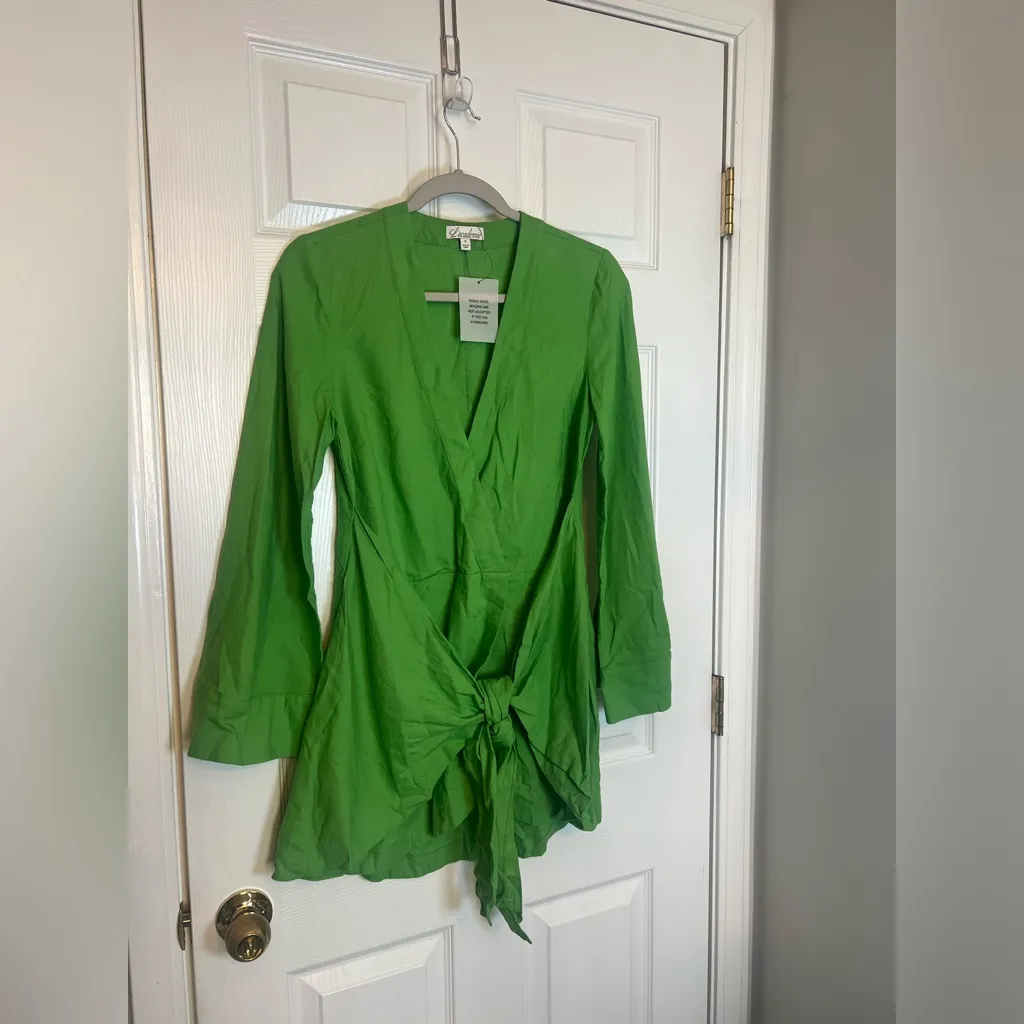 L'Academie The Janeiro Mini Dress in Lime - Image 8