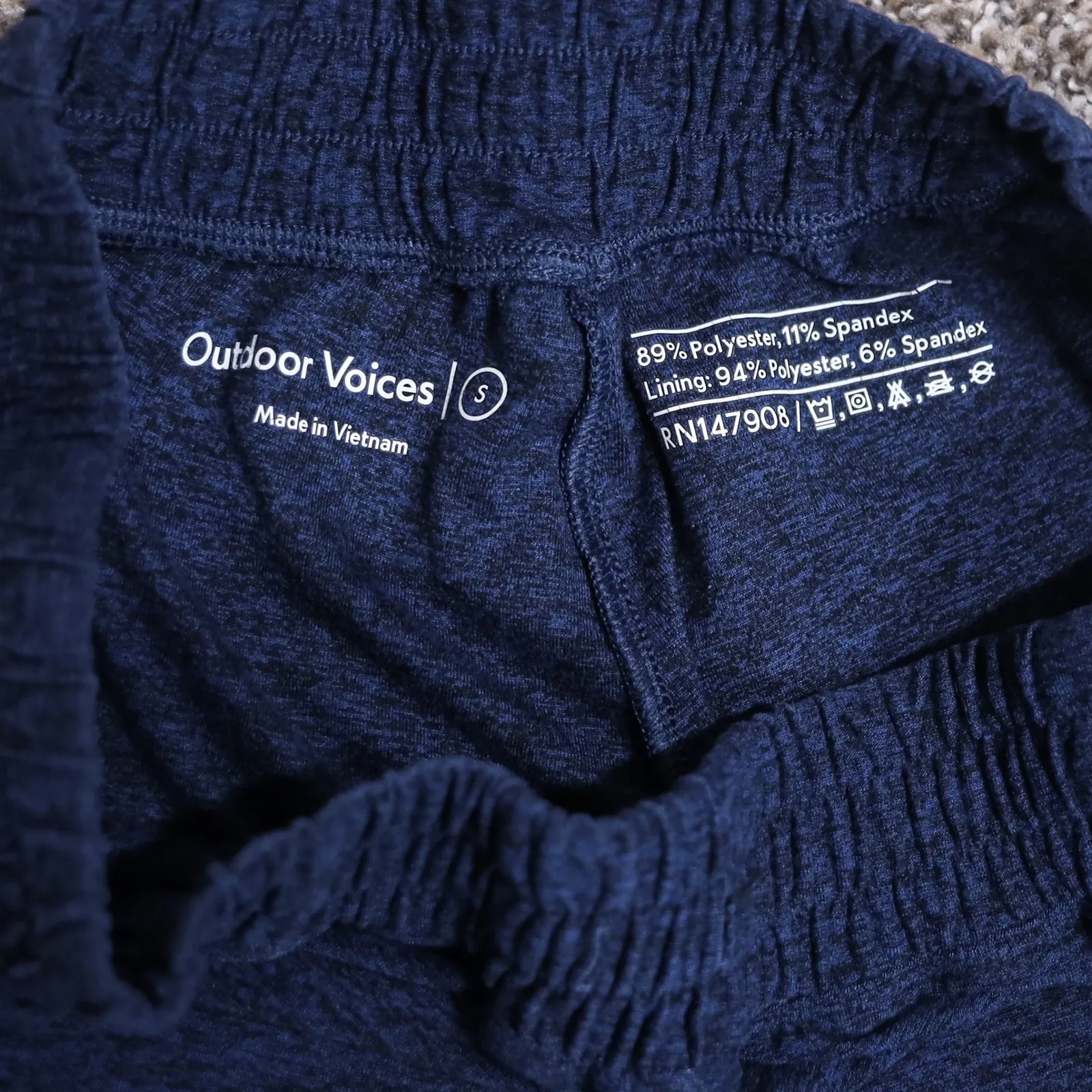 Outdoor Voices Heather Blue CloudKnit Wide Leg High Waist Pants Stretch Athletic - Image 4