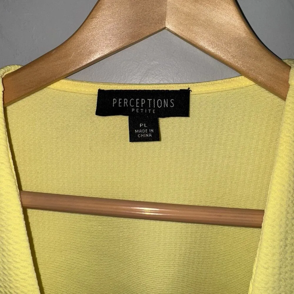 NWT Perceptions Yellow Short Sleeve Bolero Blazer Jacket Woman’s Petite Large PL - Image 3