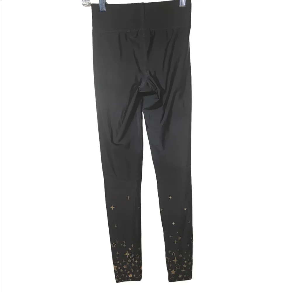 Terez foil print black w/gold stars size XS leggings. - Image 3
