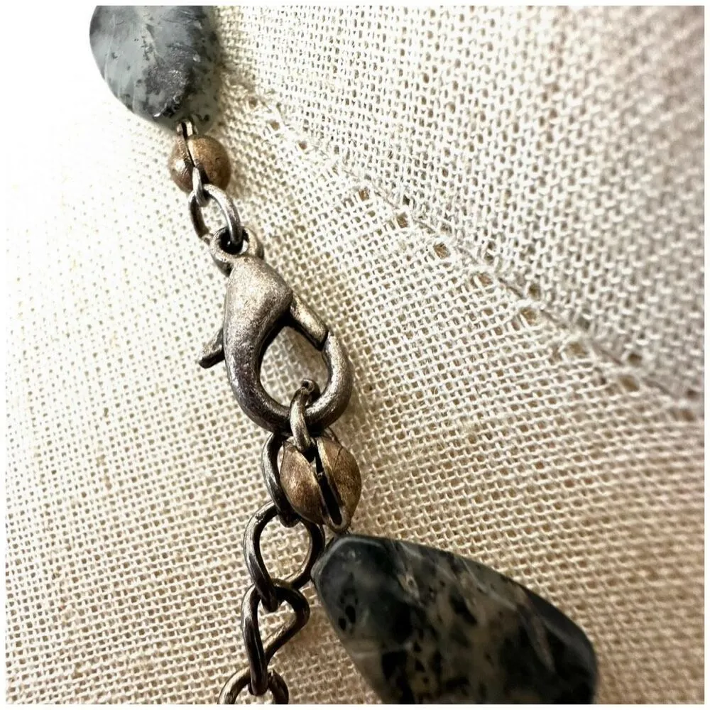 moss agate prehnite sterling silver beaded pendant necklace Green - Image 8