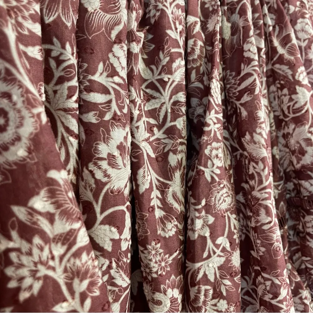 Olivaceous Avery Dress Boho Western Floral Lace Puff Short Sleeve Mini Medium - Image 11