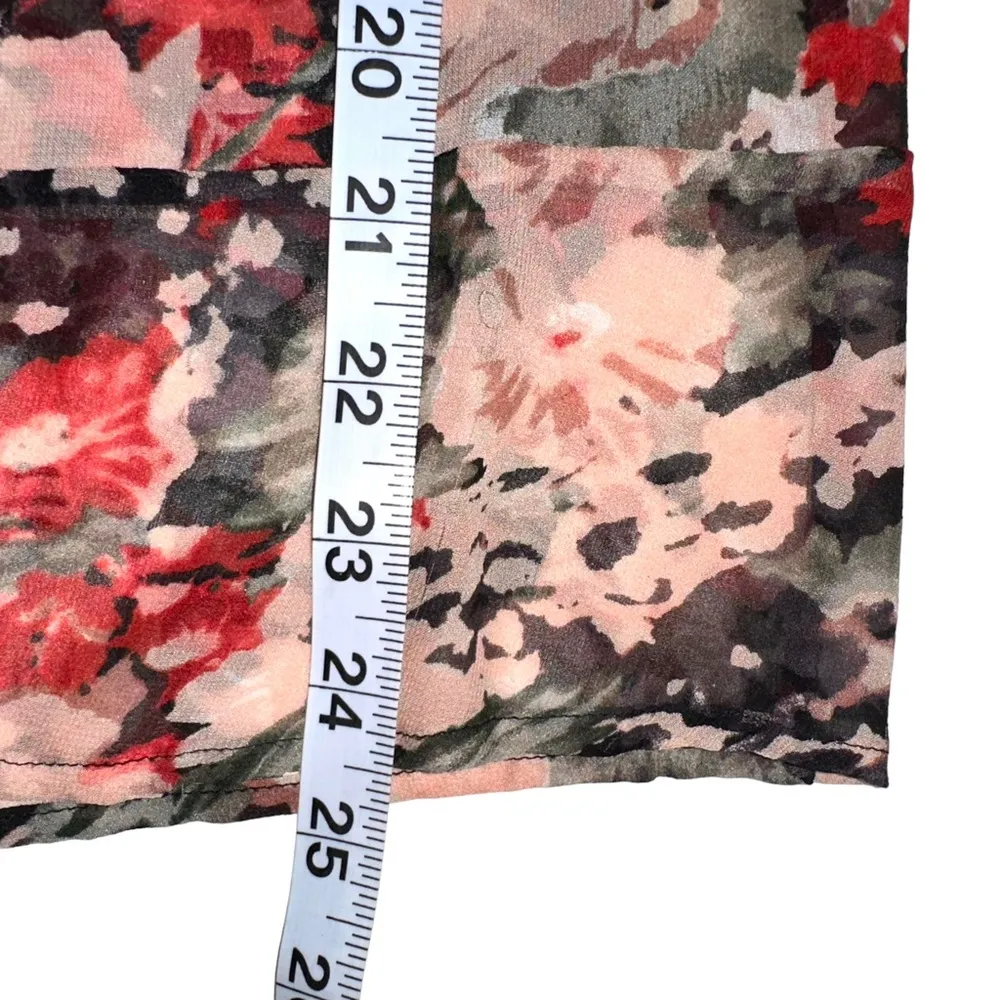 Joie Silk Floral Long Sleeve Button Down Ruffled Blouse SMALL - Image 6