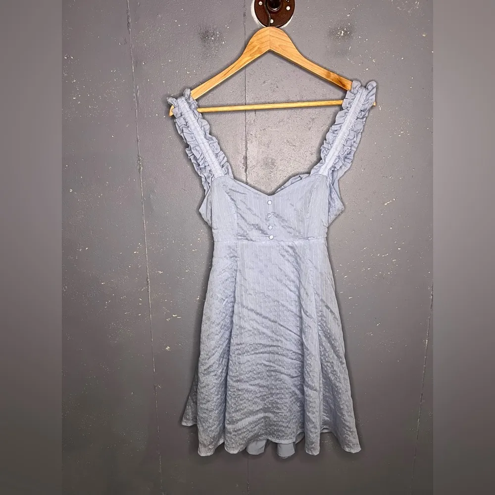 Lulus Effortlessly Darling Light Blue Tie-Back Ruffled Mini Dress (Small) - Image 6