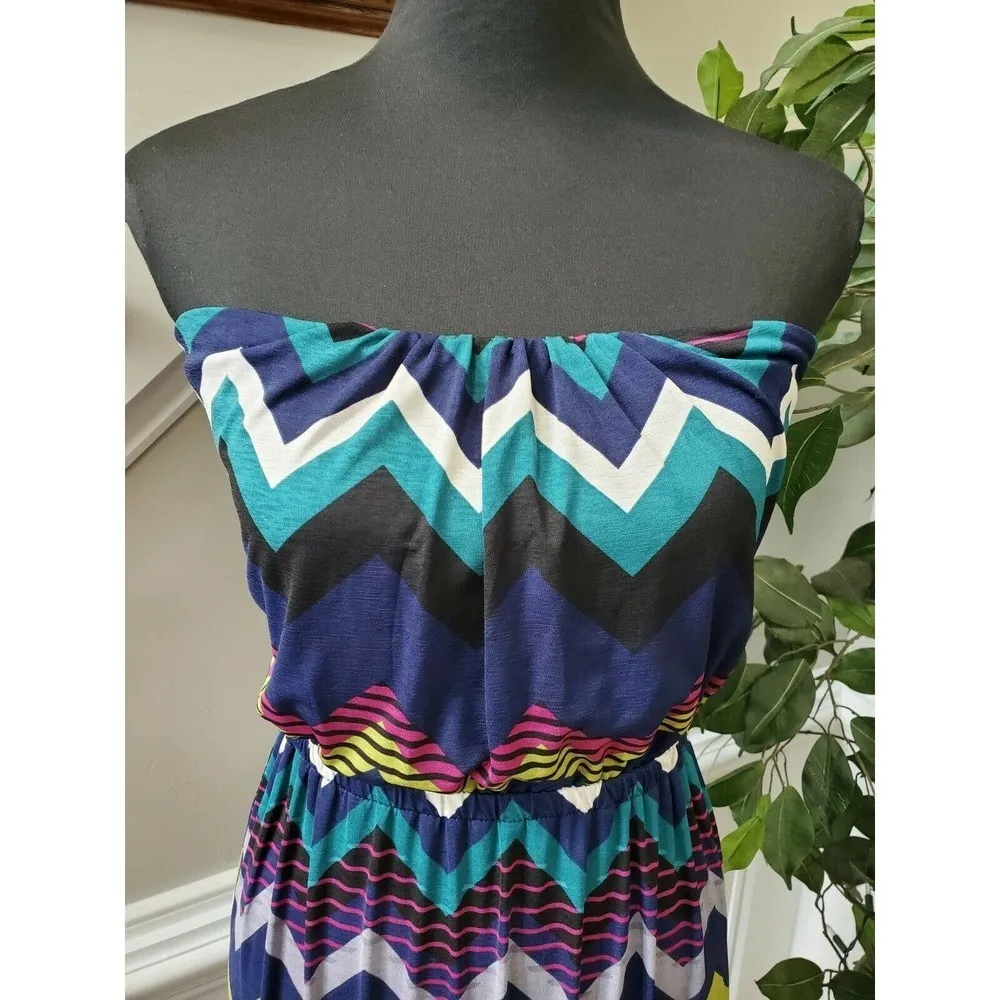 Three Pink Hearts Women Multicolor Scoop Neck Off the Shoulder Long Maxi Dress M Size M - Image 5