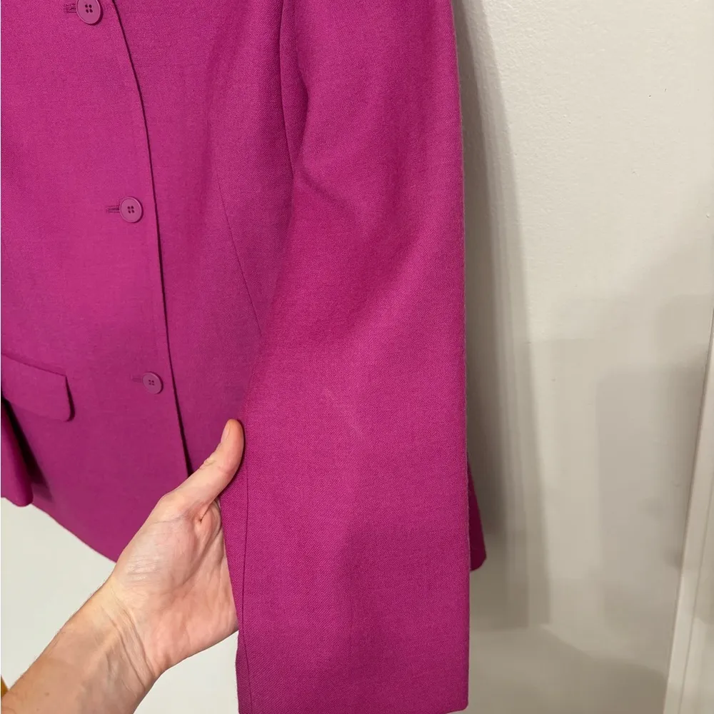 Vintage J. G. Hook 100% Wool Bright Fuchsia Pink Blazer - Size 10 - Image 6