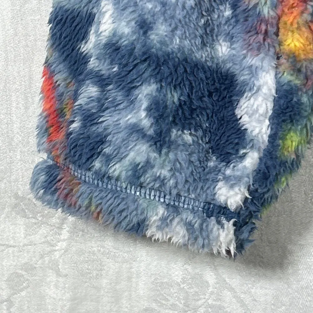 Livi Fleece Pullover 18 20 Blue Abstract Print 1/4 Snap Fuzzy Lane Bryant - Image 2