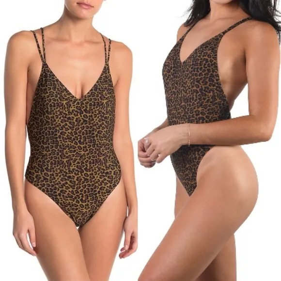 Kendall + Kylie Ring Back V-Neck One Piece Swimsuit Size M, New w/Tag $120 - Image 2