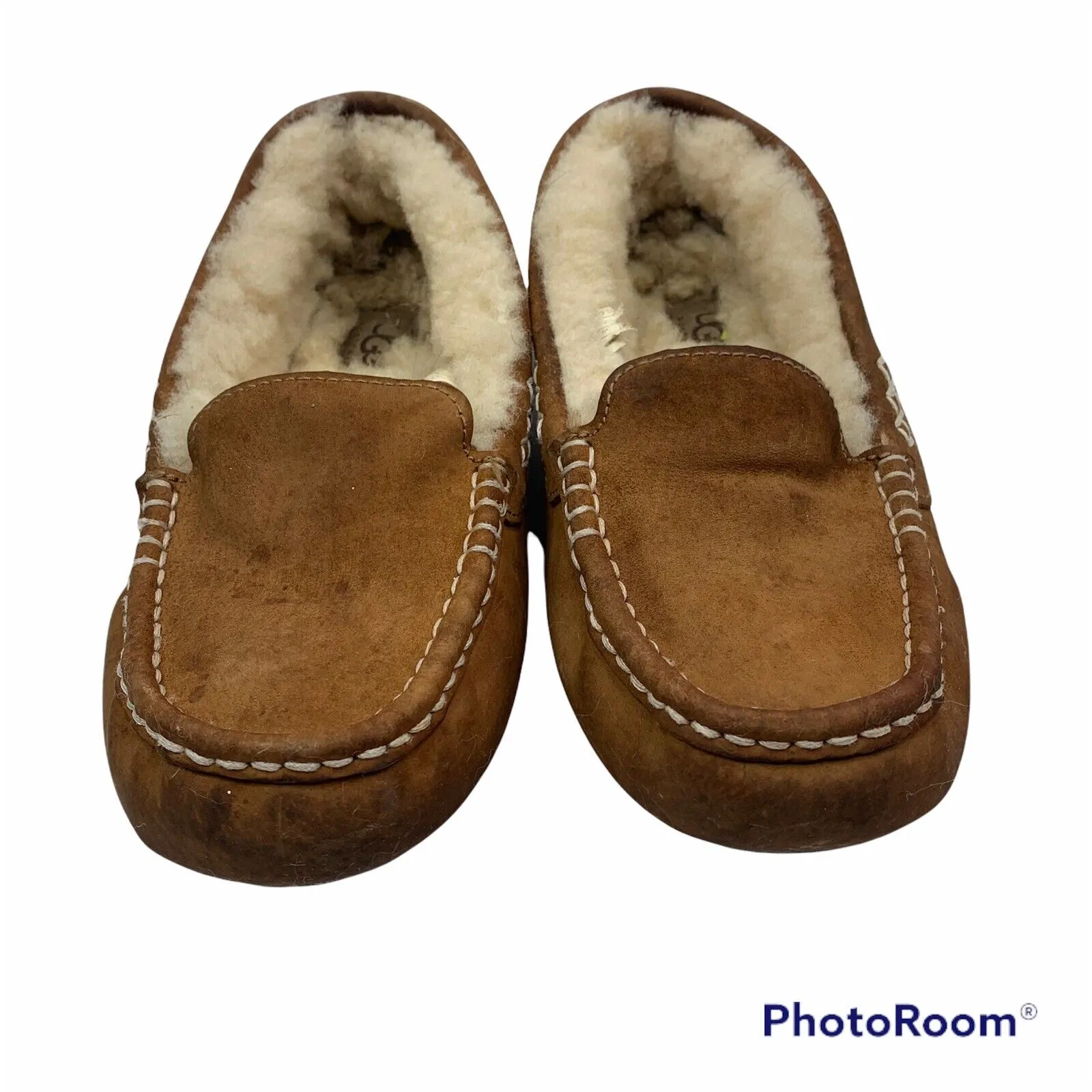 Ugg Sz 7 Ansley Slipper Leather Nubuck Brown Chestnut Slip On Shoes Women’s 3312 - Image 2