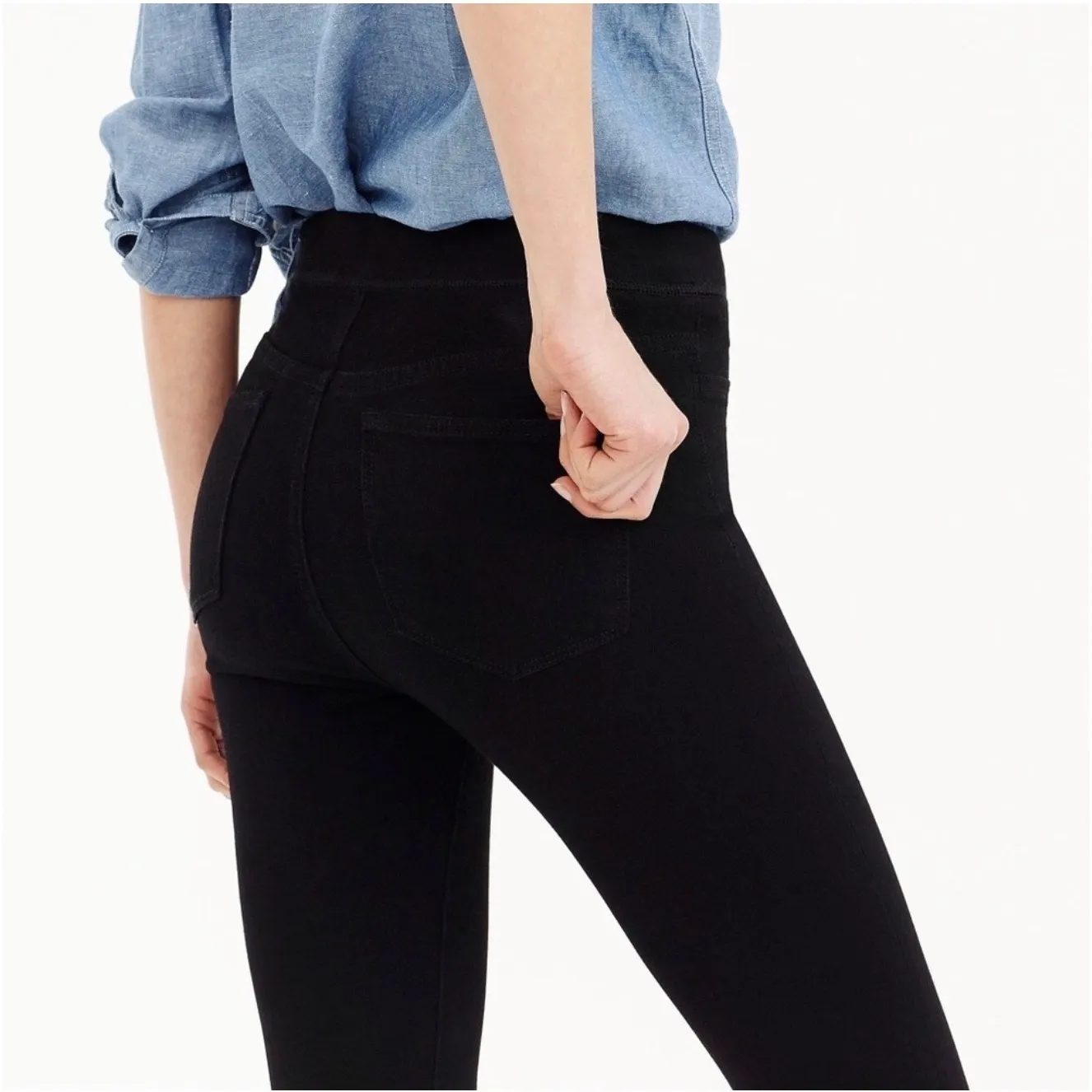 J.Crew J. Jill Pull On Toothpick Black Pull Pull Jeans Size 29T - Image 5