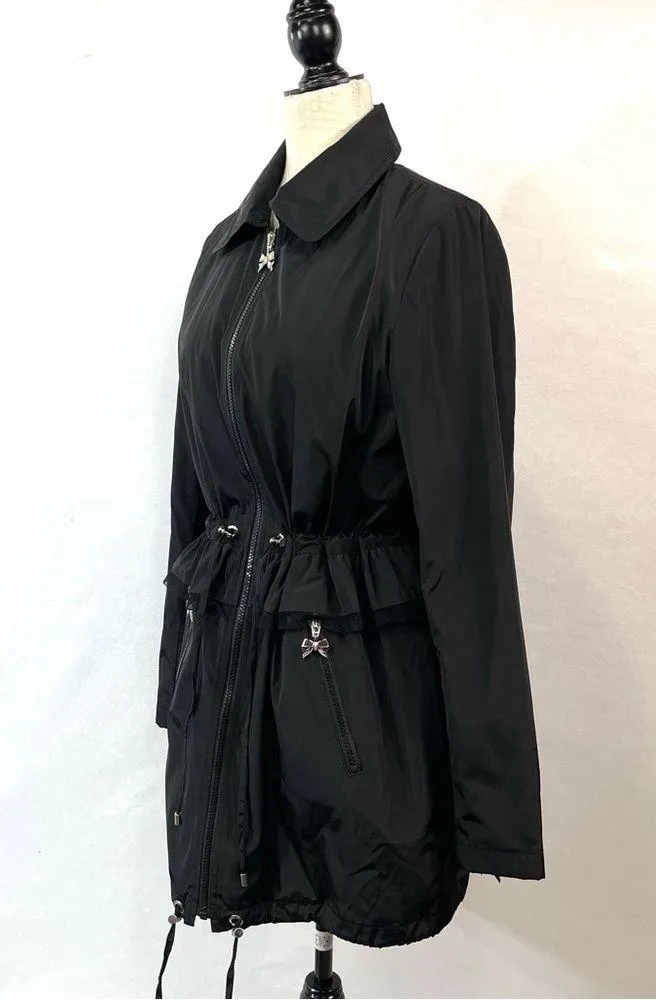 Betsey Johnson Black Peplum Anorak Jacket Size M - Image 6
