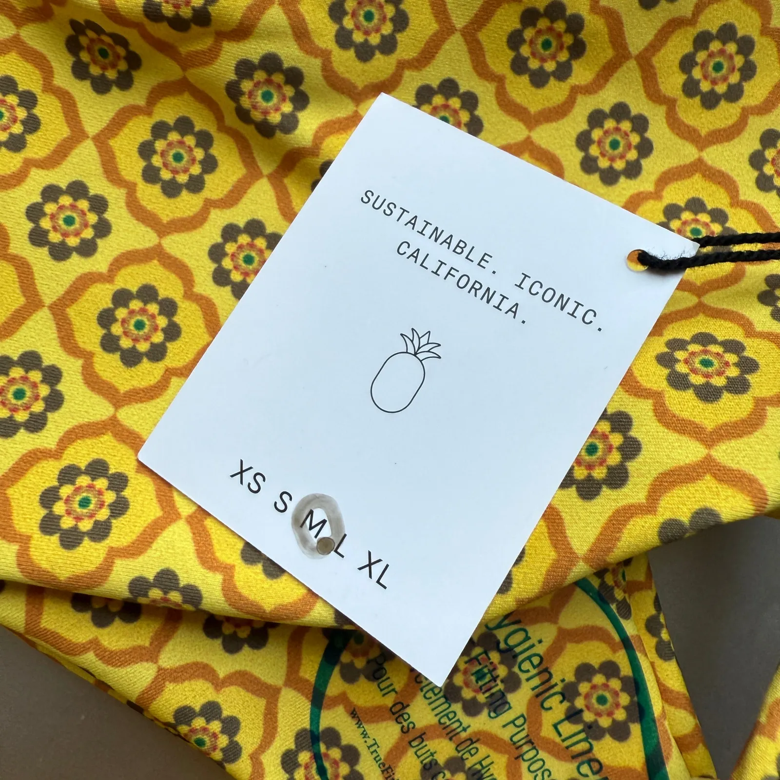 SKATIE Bikini Bottoms sz M Yellow Floral Tile‎ Print Sustainable Swimwear NWT - Image 4