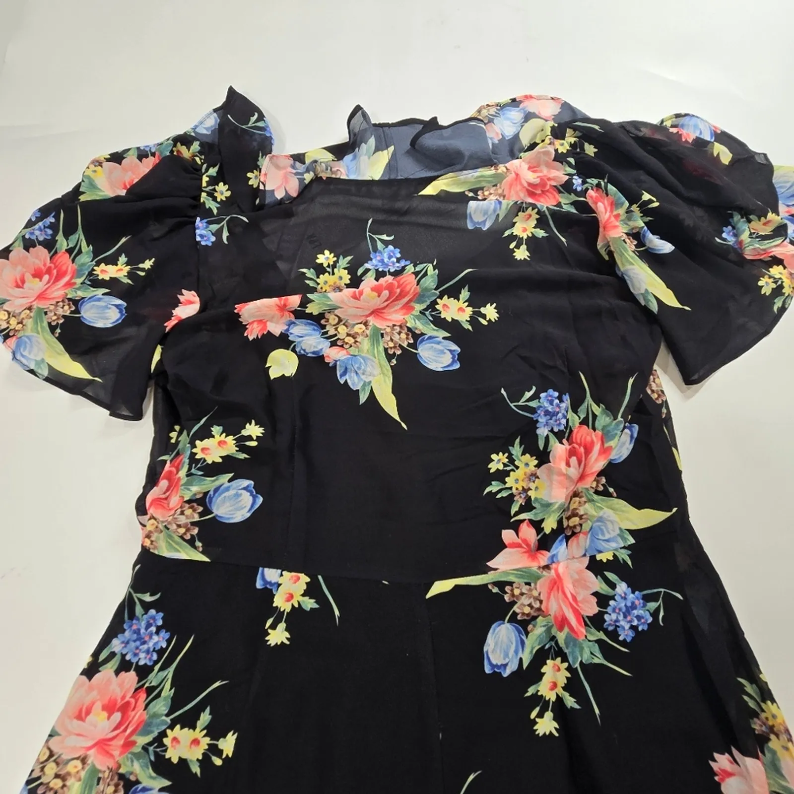 LPA Button Up Midi Dress in Midnight Roses XL - Image 11