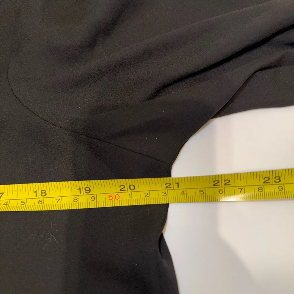 Apt. 9  Essentials Black Button Down Blouse Size M Long Sleeve Roll Tab Shirt Top - Image 8