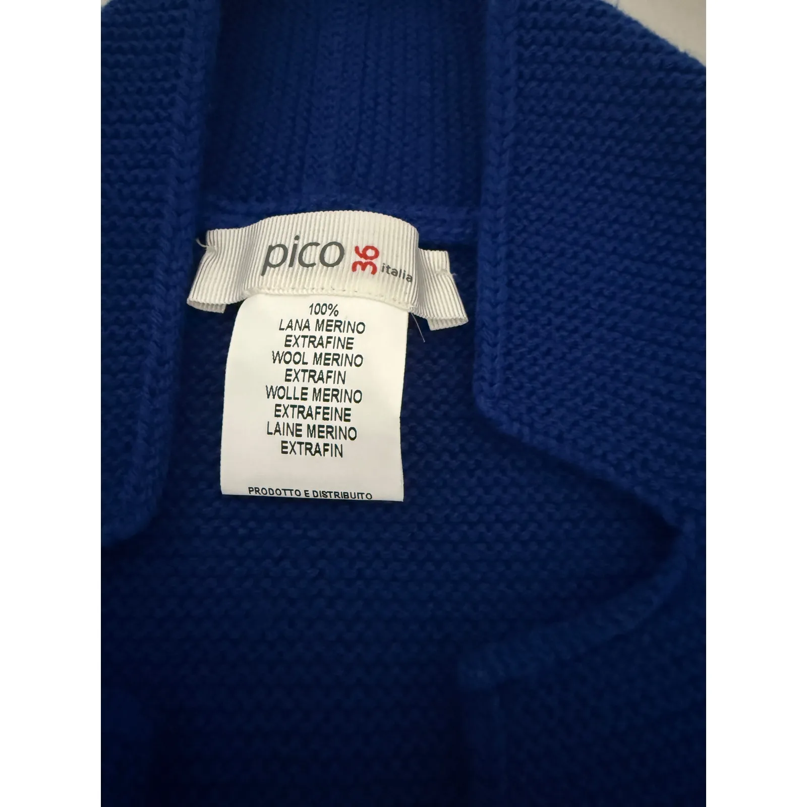 Women's Cobalt Royal Blue Italian 100% Extra Fine Merino Wool Cardigan Sweater S - Image 3