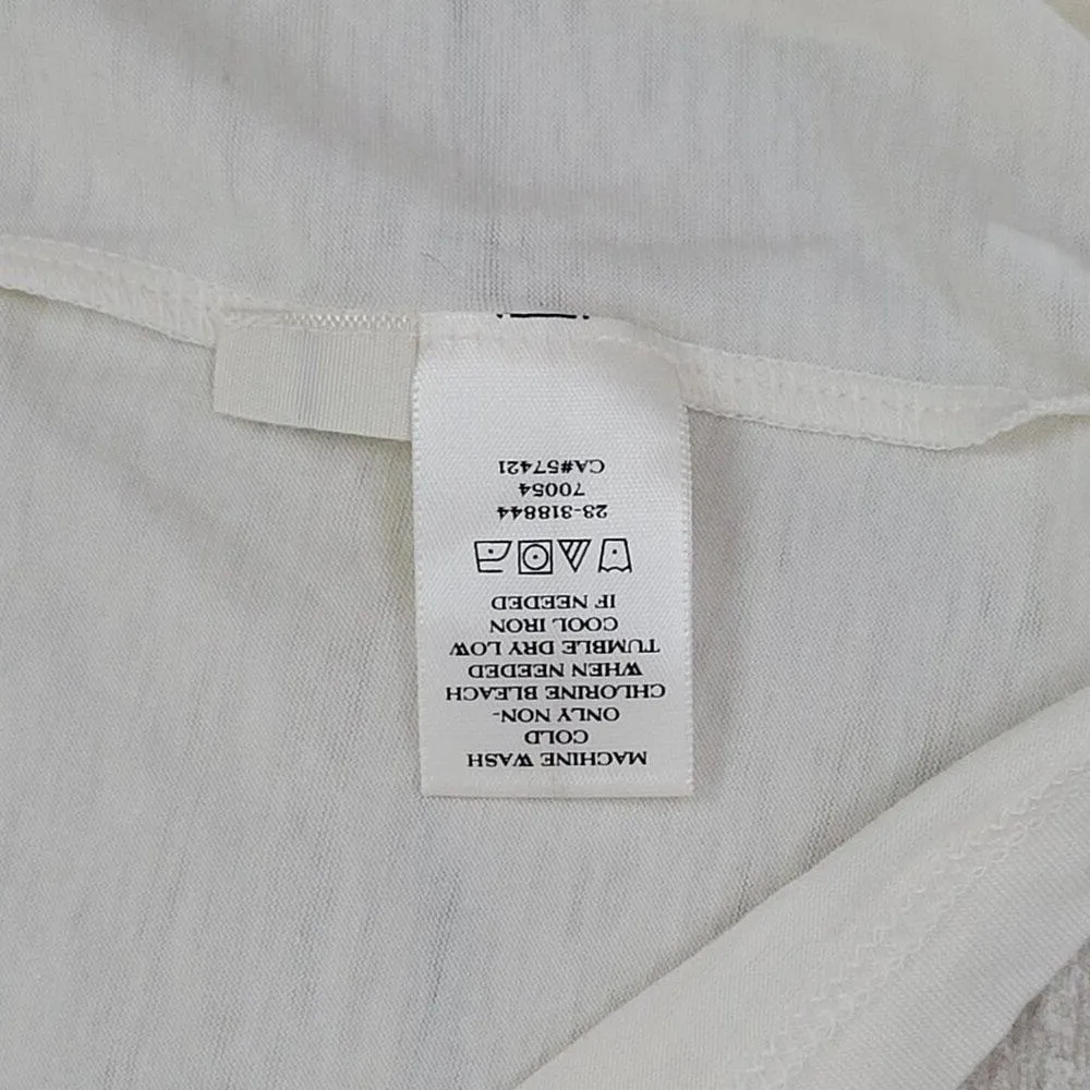 Ann Taylor XS White 3/4 Sleeve Tencel Blend Black Trim Stretch Zip Back Top - Image 7