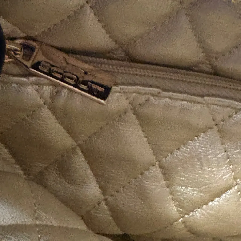 Scout Velvet Black Mini Tote With Dual Handles & Gold Quilted Interior Zip Close - Image 11