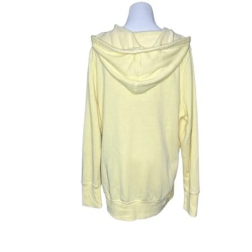 French Laundry Yellow Hoodie Zip Front Jacket Sweatshirt Fleece XL Casual NWT - Image 3