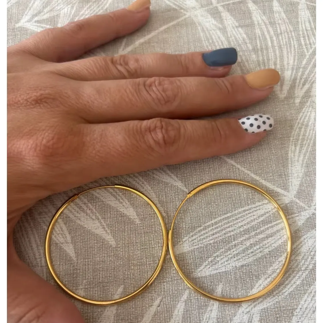 14k Gold S925 Hoop Earrings Thin Endless Sleeper‎ Earrings Lightweight Jewelry - Image 6