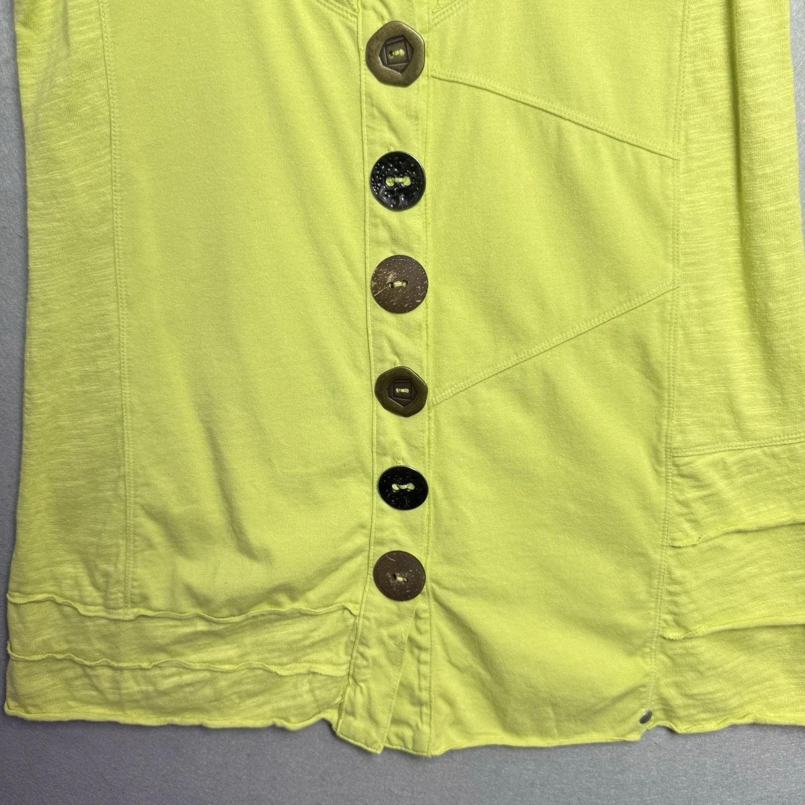 Neon Buddha Sleeveless Tank Top Green Button Down Cotton Blend Size XS - Image 5