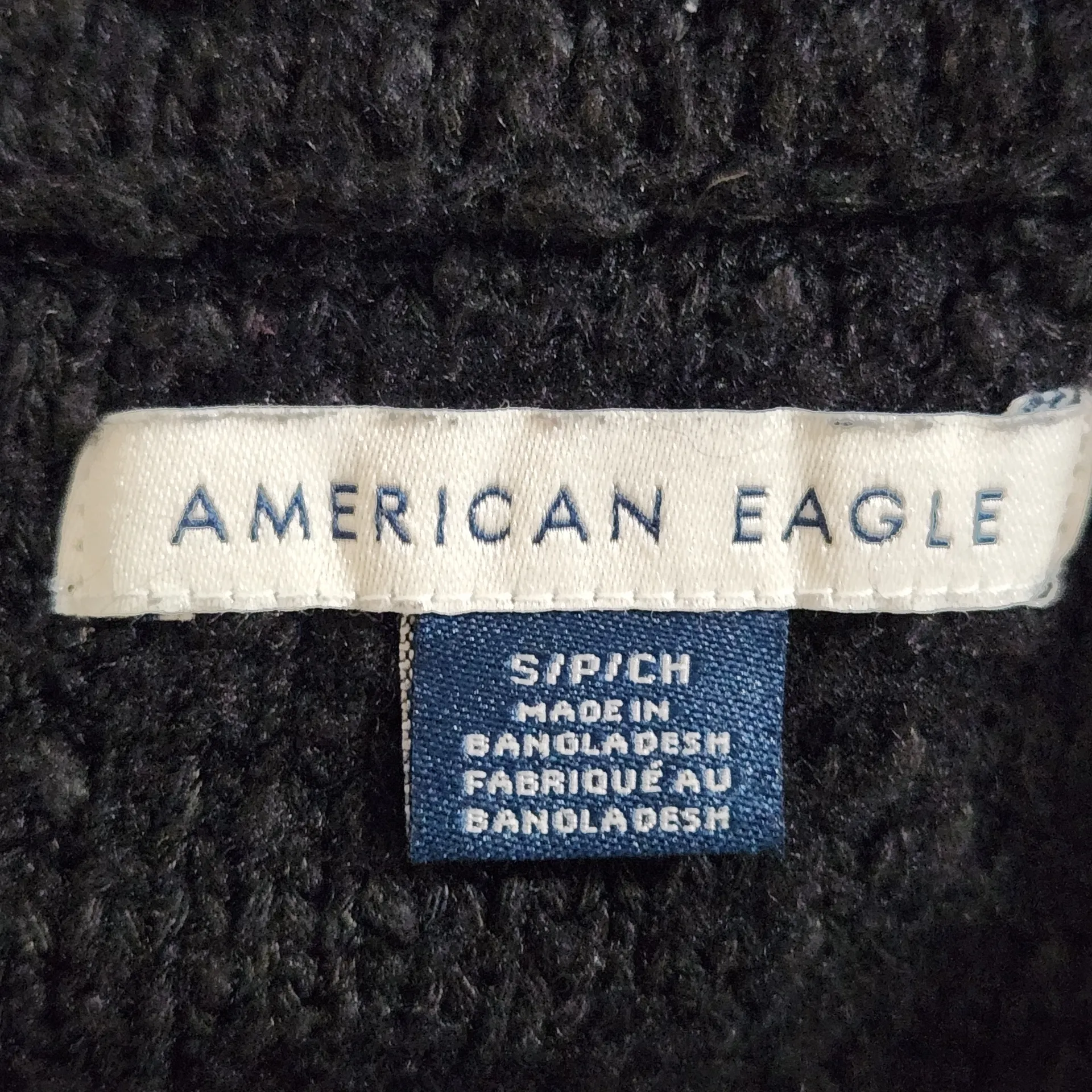American Eagle  Outfitters Black Cropped Oversized Crew Neck Sweater Size Small - Image 5