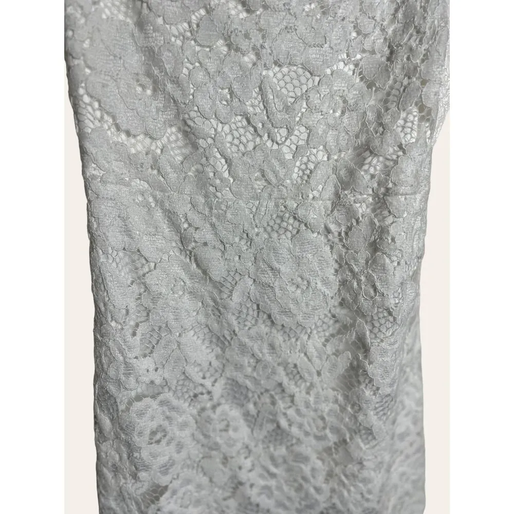 LIKELY White Lace Hara Flounce Hem Ruffled Square Neck Bridal Midi Dress Size 6 - Image 6