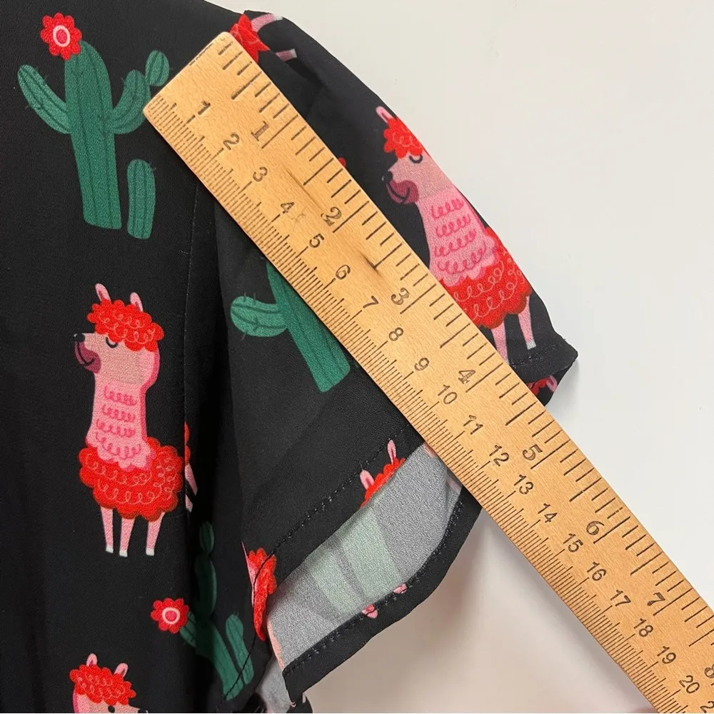 Paper Plane London llama print dress with attached belt size small/medium Multiple - Image 15