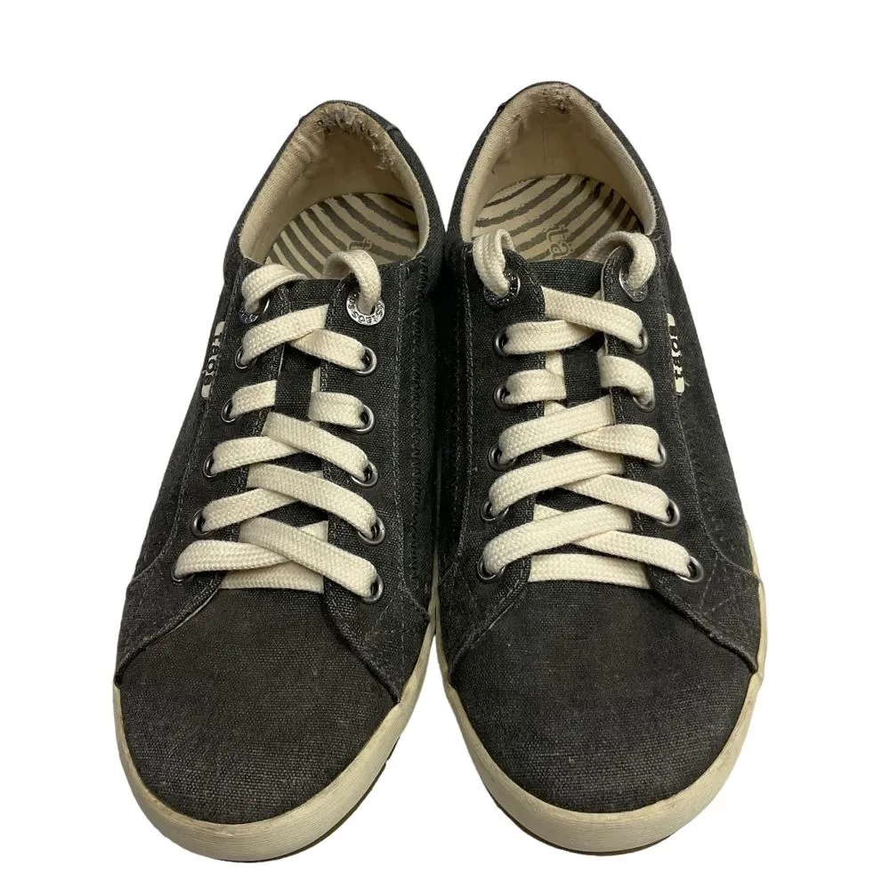 Taos Shoes Women's Canvas Sneaker‎ Size 6.5 Star Charcoal Lace Up Casual Comfy Gray - Image 3