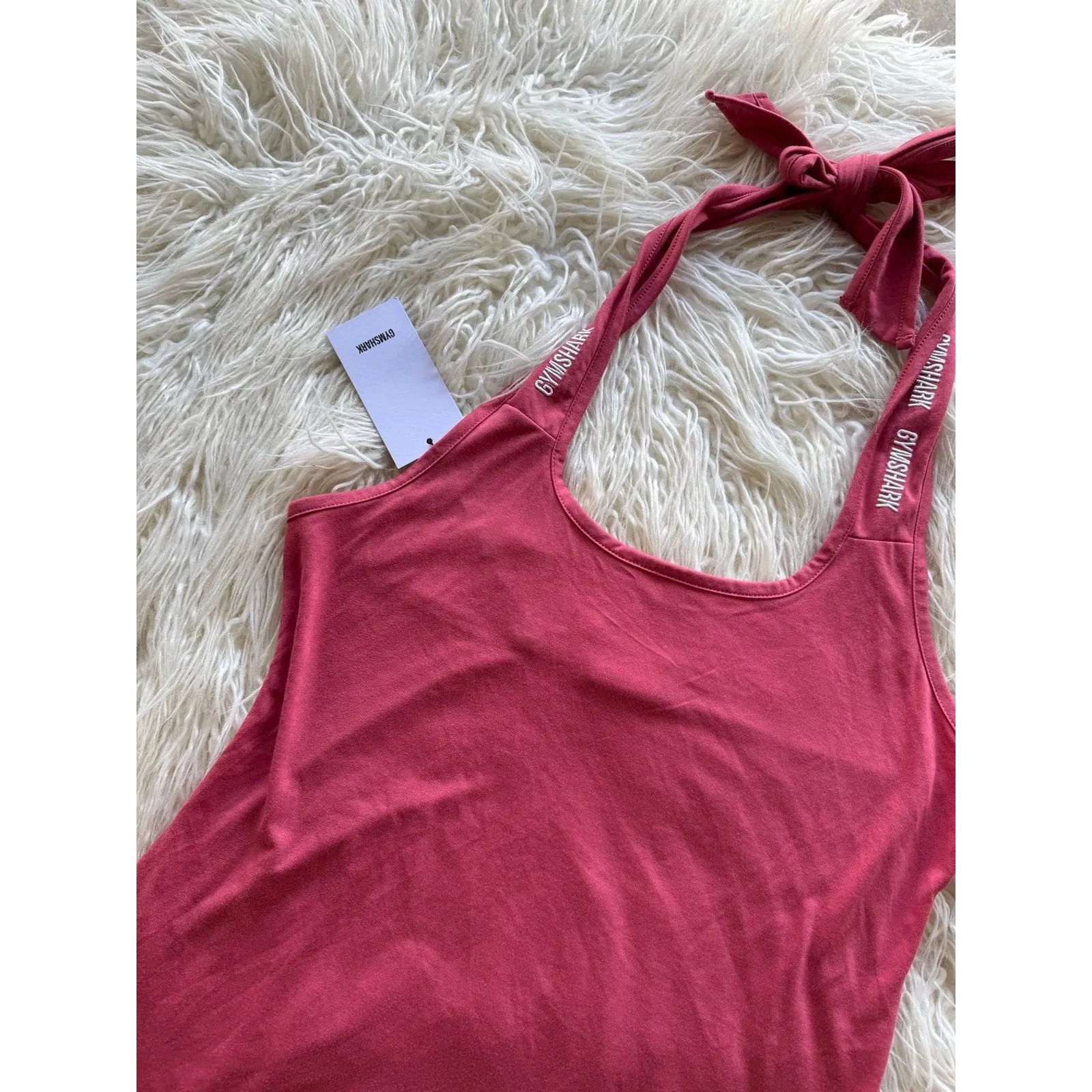 Gymshark Ark Halter Neck Vest Rose Slate White Size Medium - Image 5