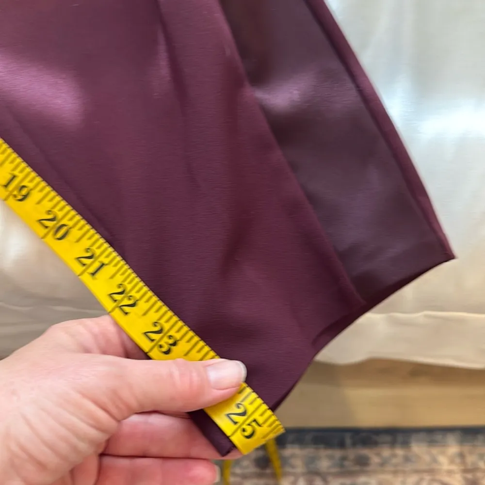 Athleta Endless Satin Spiced Cabernet Trim Pants, Size 6 - Image 13