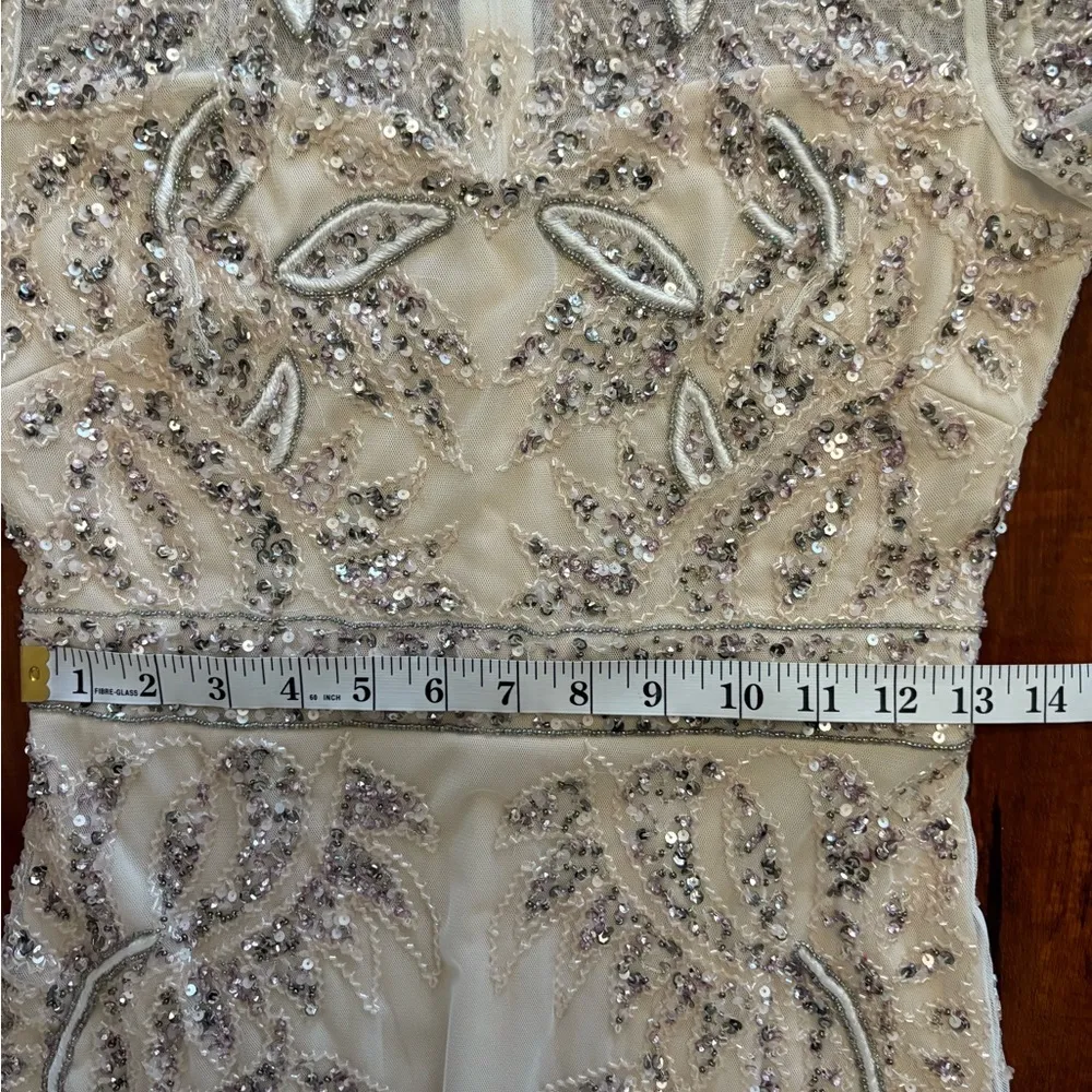 adrianna papell Embellished Mesh Sequin Cocktail wedding Formal Gown dress 2 NWT - Image 15