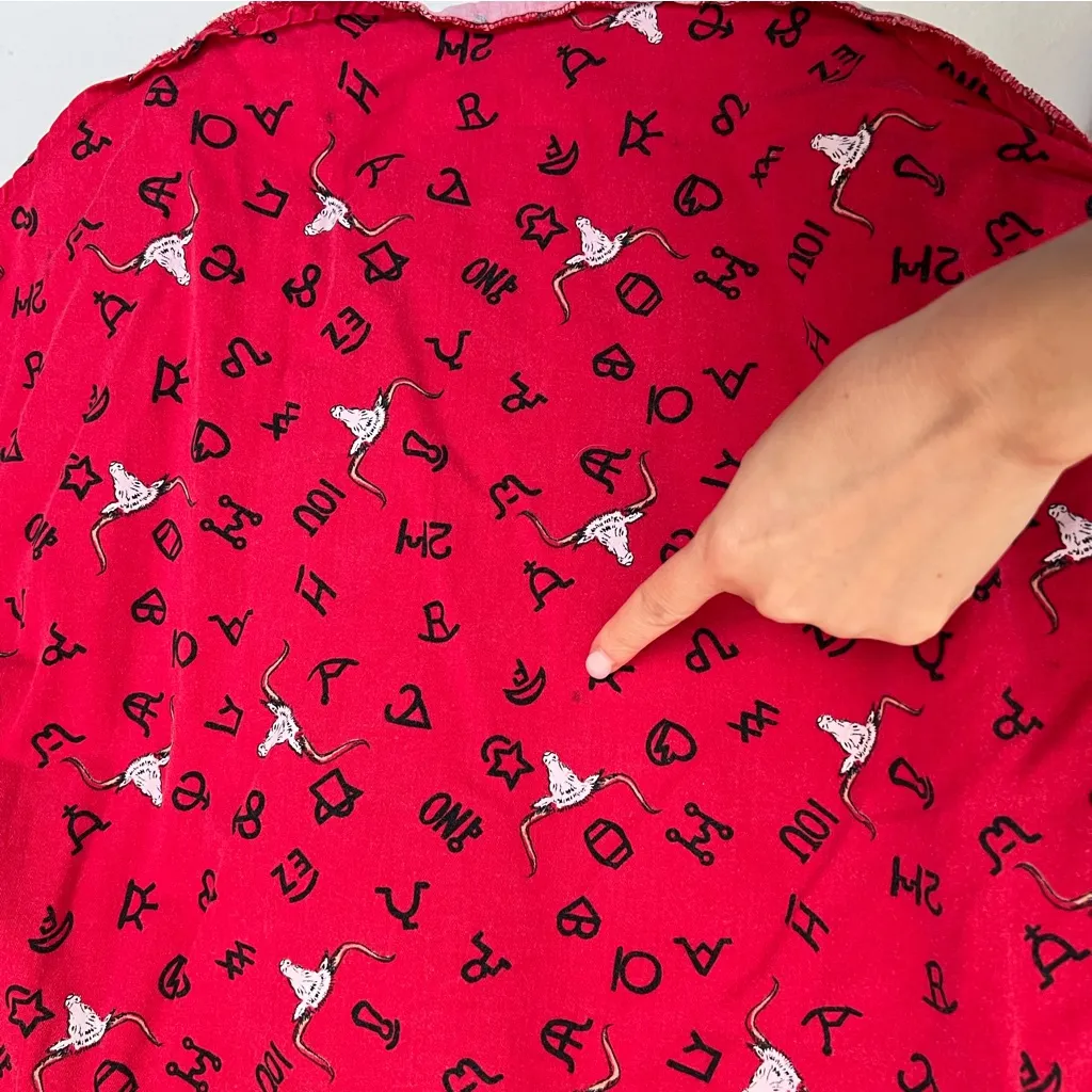 Vintage 90s RoughRider Western Button Down Shirt Women S Longhor Red USA Rodeo Size XS - Image 6