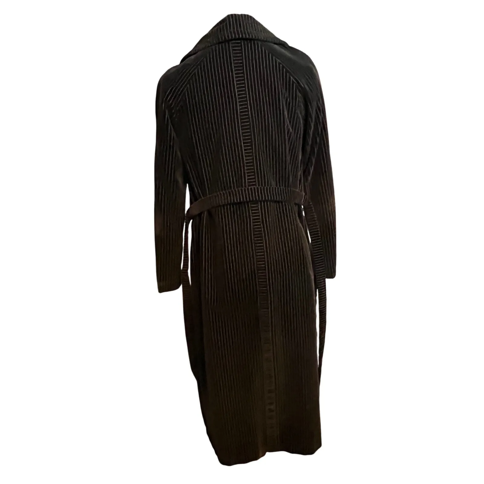 Vintage Count Romi Velvet Striped Traveler Coat Duster Size‎ 8 Goth Victorian Black - Image 6