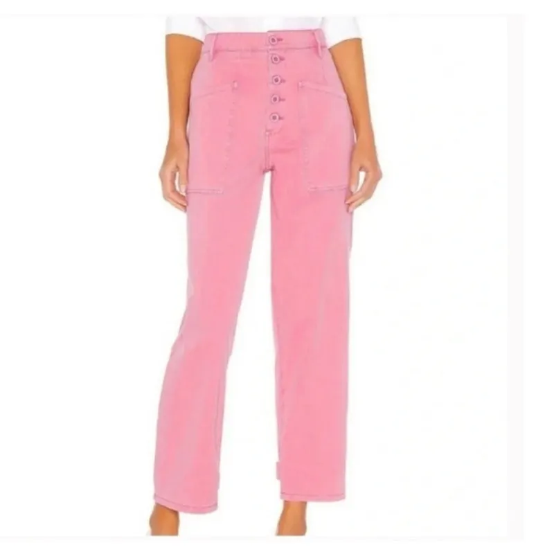 Pistola Tammy high rise trouser utility details button fly flamingo size 29 - Image 2