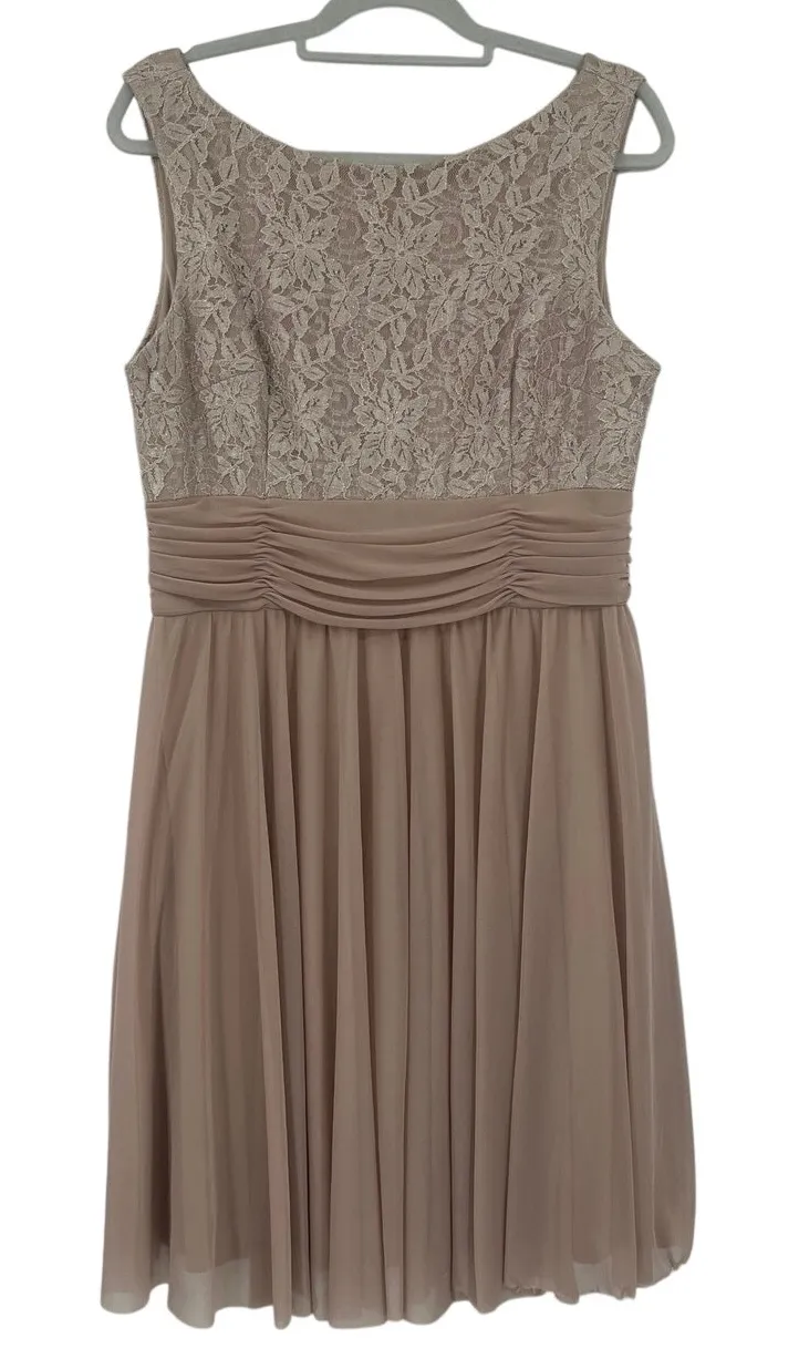 Jessica Howard Lace Chiffon Party Dress Sz 16 Romantic Wedding Formal Glitter - Image 1