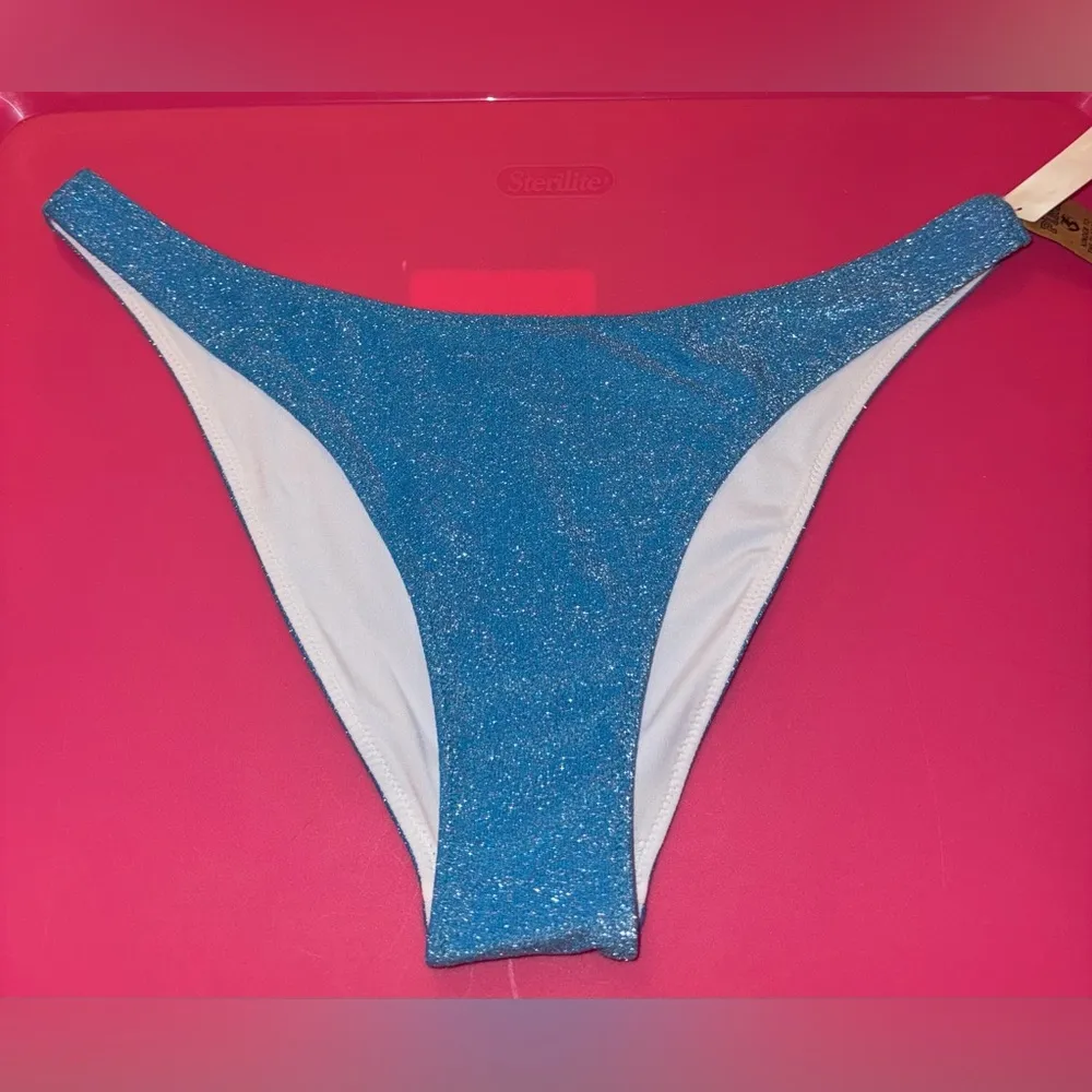 PINK Victoria's Secret Blue and White Bikini - Image 4