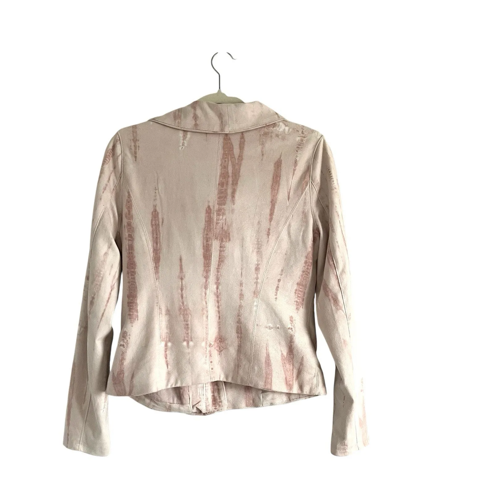 Blank NYC Tiedye Faux Suede Moto Jacket Hippiedippie Sz Medium Boho festival - Image 4