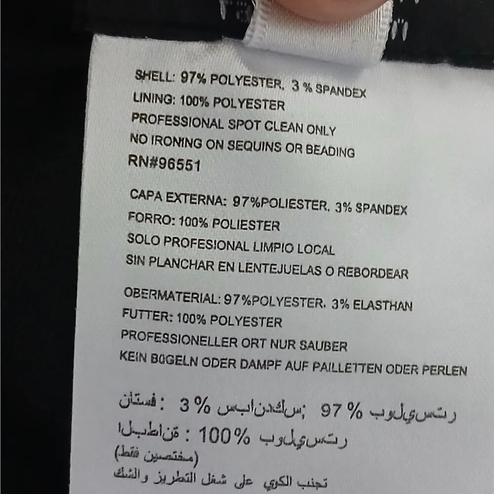 $478 NWT Faviana Women's Formal Evening Gown Size 6 Black Beaded Dress Prom - Image 15