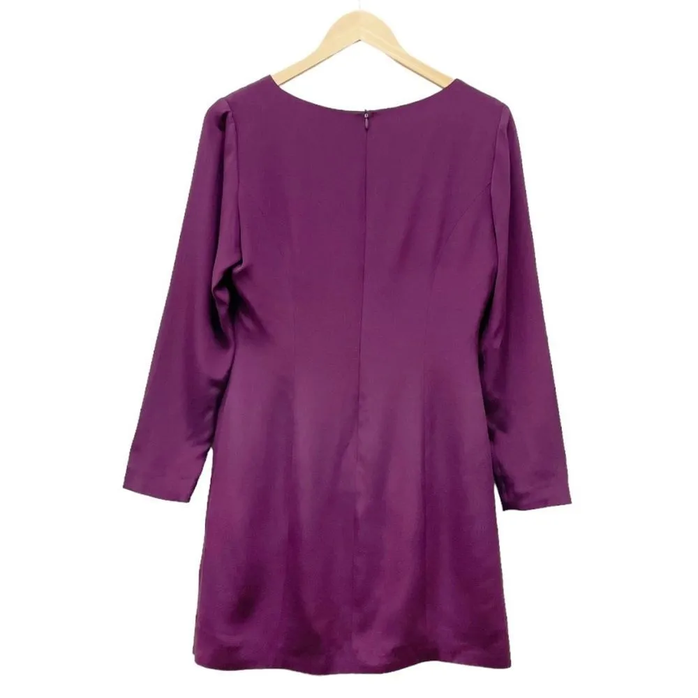 Vintage Hugo Buscati 100% Silk Long Sleeve Sheath Dress in Purple Women’s Size 8 - Image 3