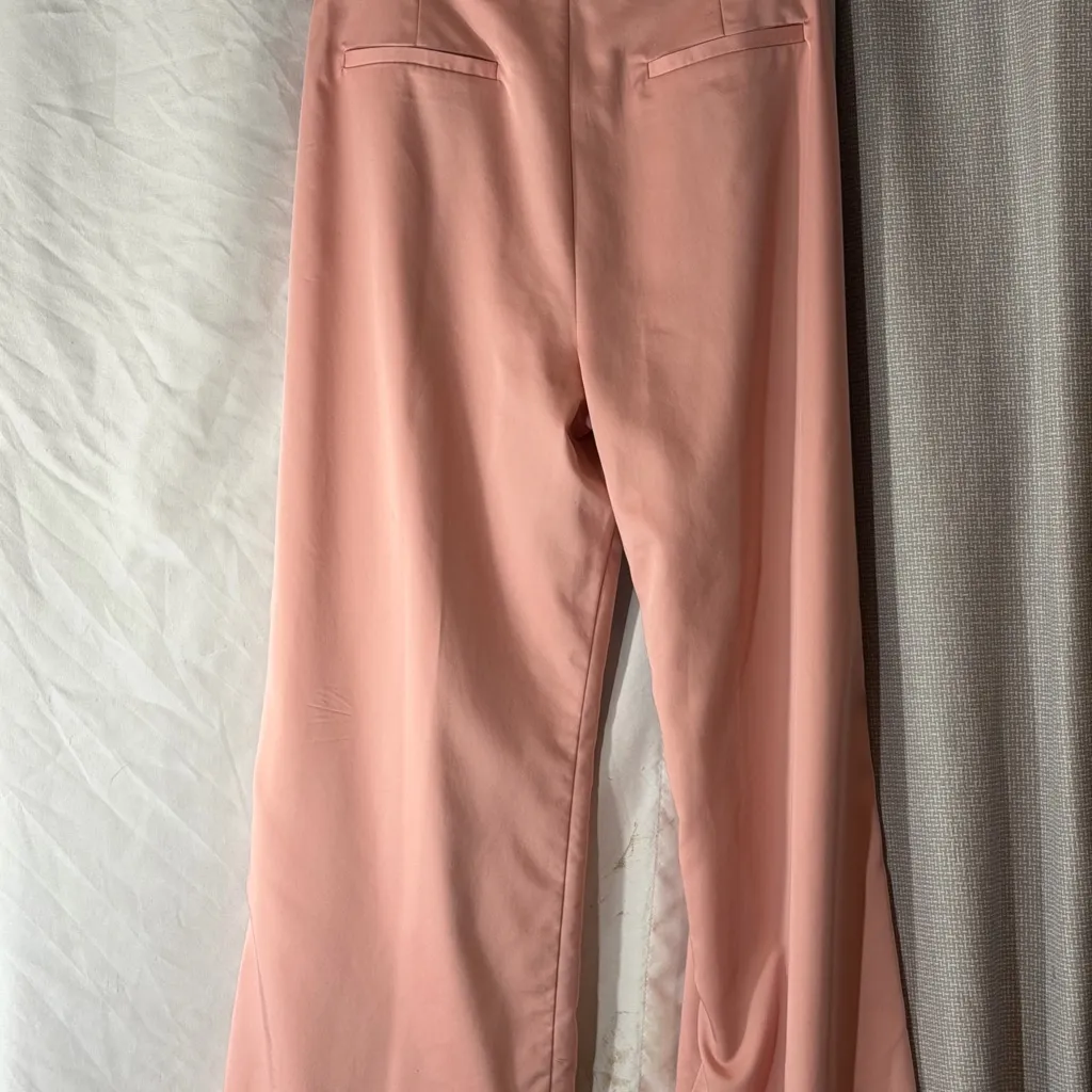 ANTONIO MELANI Pink Blush Wide-Leg Cropped Pants Tie Front Size 8 New 27 inseam - Image 6