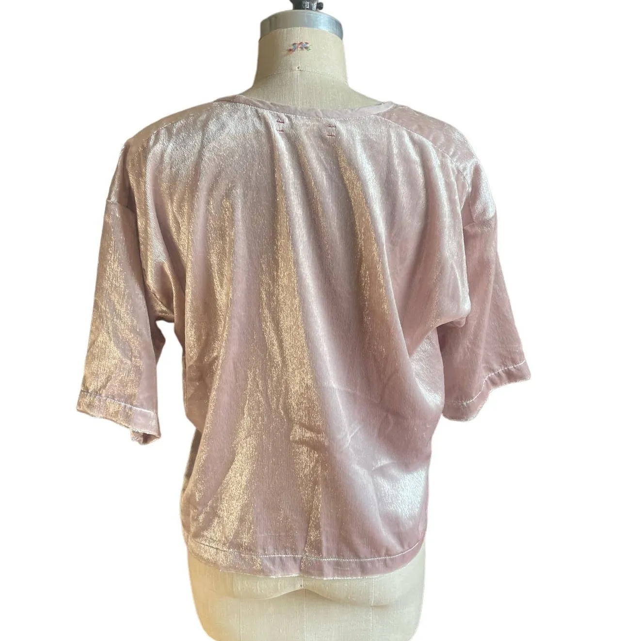 Xirena Bijoux Top in Pink Sparkle Velvet Size XS X - Image 3