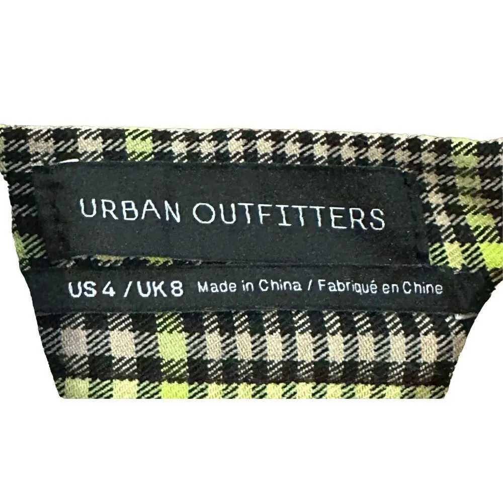 URBAN OUTFITTERS Lola Plaid Kick Flare Pant with neon green Y2K size 4 - Image 6