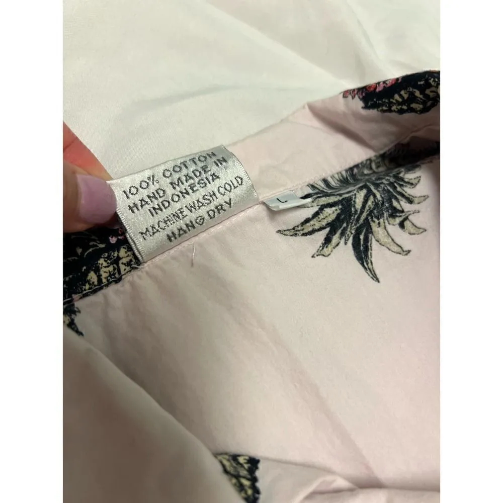 KIYOMI ALOHA PINK SHIRT PINEAPPLE AND LEI SIZE LARGE - Image 8