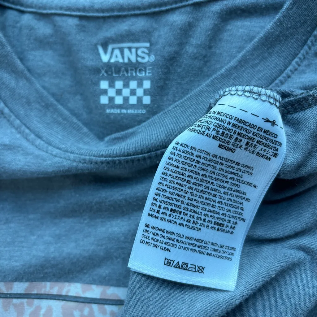 Vans Gray Long Sleeve Graphic T-Shirt - Image 5