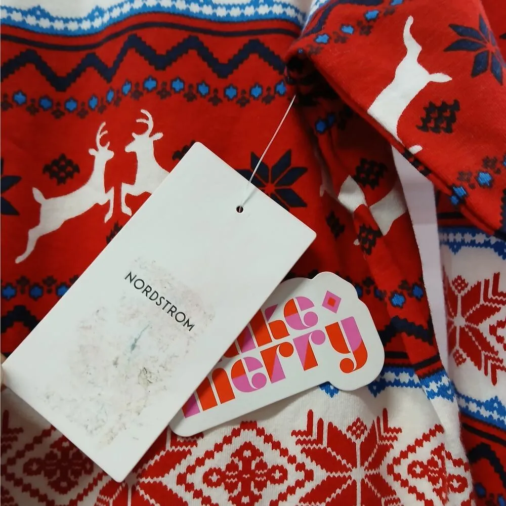 Nordstrom 2 Piece Holiday Pajamas Womens Small Red Sleepwear Casual Lounge - Image 3